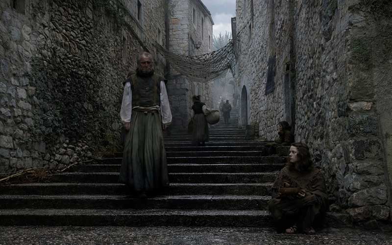 Jardines tras la Catedral y Calle Obispo Josep Cartañà – Arya en Braavos